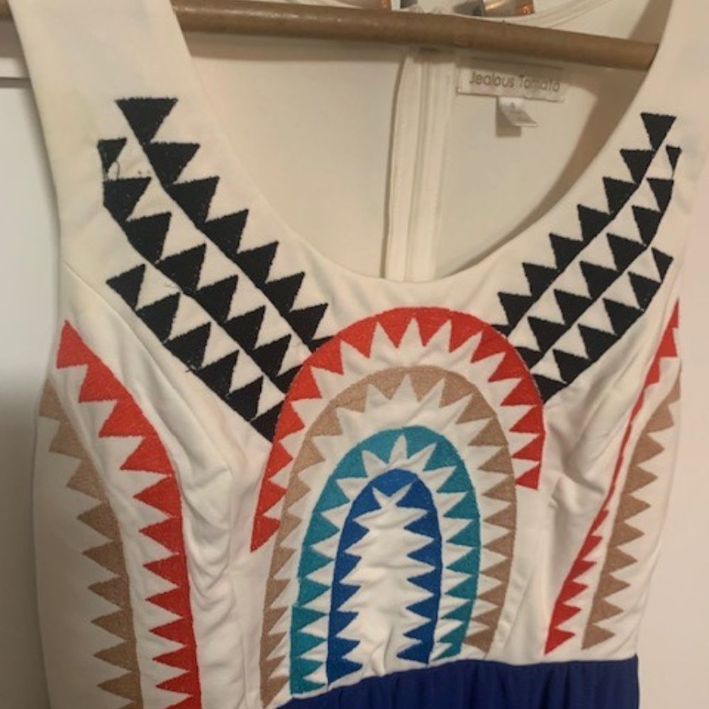 Jealous Tomato Embroidered Chiffon Maxi Dress with Slits - Picture 2 of 7